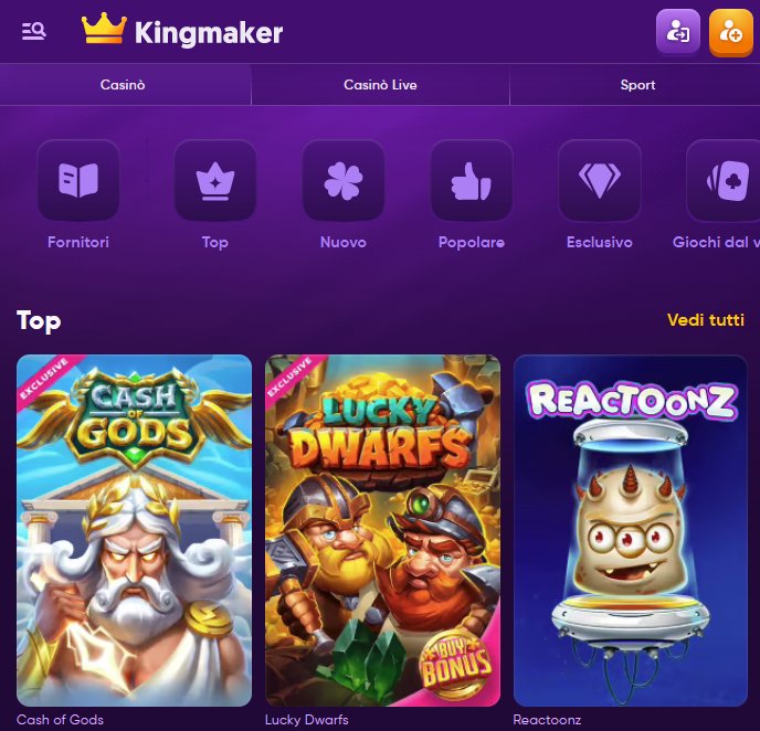 Scopri il Re della Slot Machine Online: Kingmaker Casino in Italia